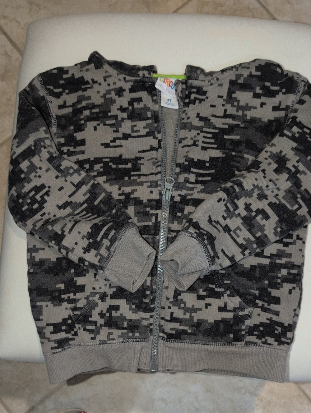 Carter's Black and Gray Digital Camo Zip Hoodie
